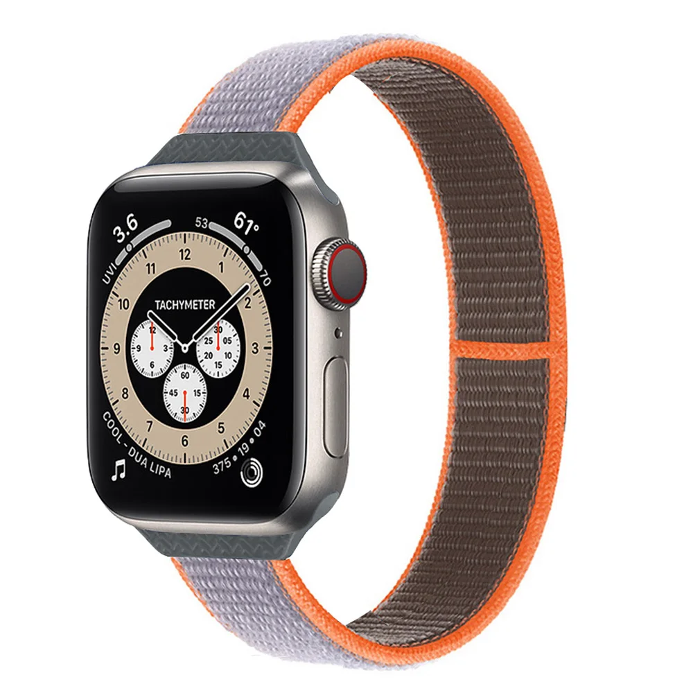 Slim Strap for Apple watch band 44mm 40mm 42mm 38mm smartwatch wristband Nylon Sport Loop bracelet iWatch series 5 3 4 se 6 band