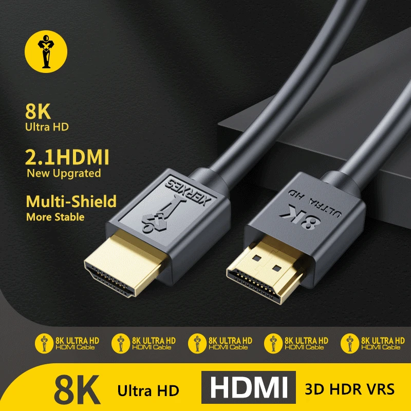 

HDMI 2.1 Cable 8K 60Hz 4K 120Hz 48Gbps HDMI Cable for Xiaomi TV Mi Box Xbox Serries X Digital Splitter Switch PS5 PS4 3m 2m 1m