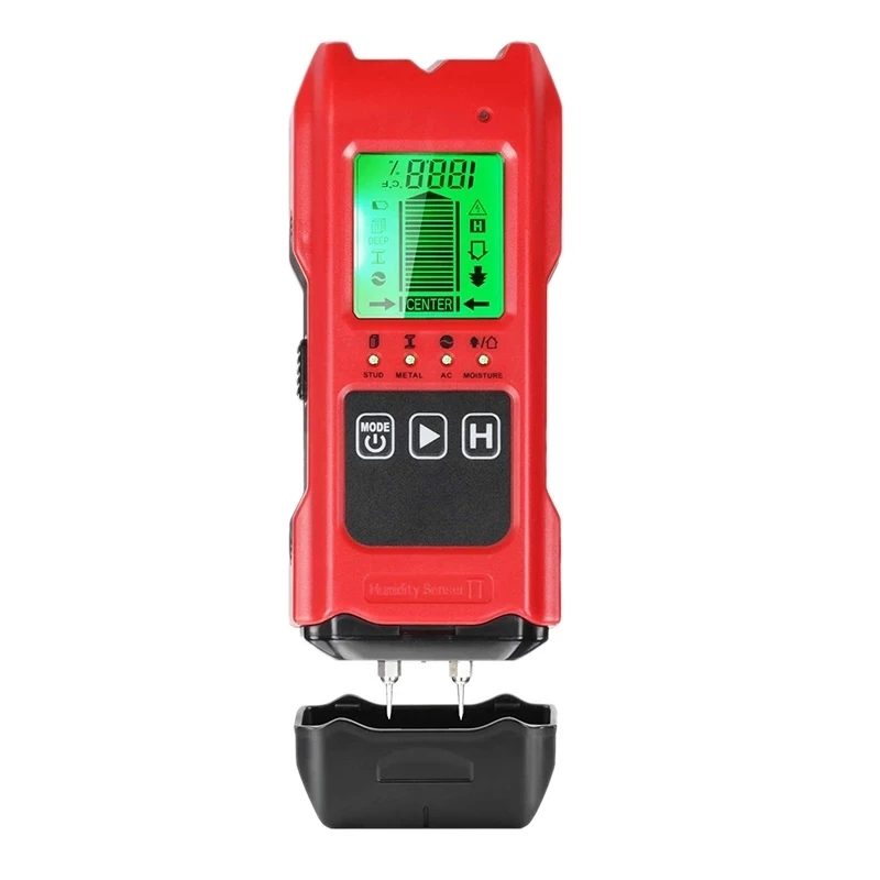 

LCD Display Stud Finder Sensor Wall Detector for Wood Metal Studs AC Wire Moisture Temperature Detection