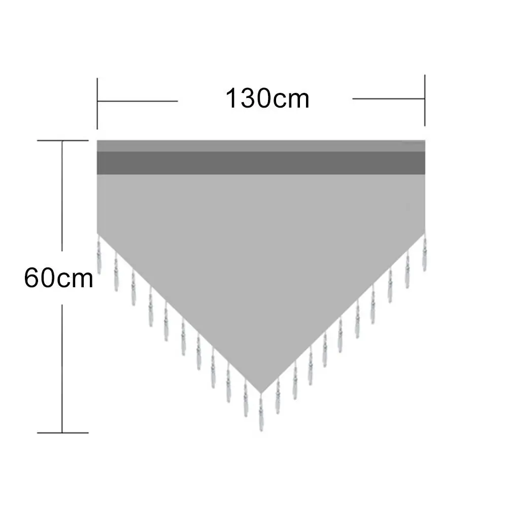 

Solid Color Triangle Shape Kitchen Short Curtain Window Valance Drape Home Decor Through the Rod