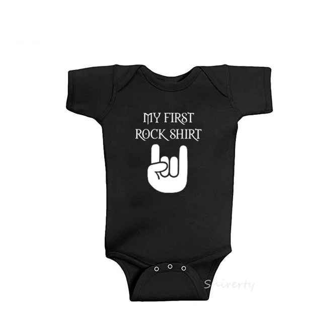 Black-3 Funny MY PAPA ROCKS Print Baby Bodysuit Cotton Short Sleeve Newborn Baby Boys Girls Clothes Newborn Summer Onesie Jumpsuit - Цвет: Black-3