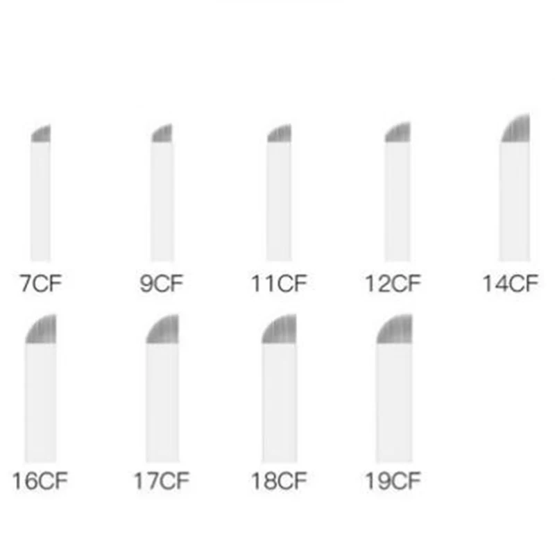 

50/100pcs 7/9/11/12/14 Pin F Shape Microblading Tattoo Pen Accessory Permanent Makeup Eyebrow Tattoo Needles Blade Tattoo Art