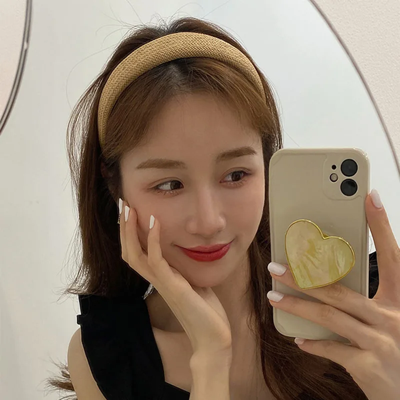 

Vintage Wide Headbands Solid Hairbands Women Head Wrap Girls Tiara Elegant Headwear Retro Hairband Sweet Retro Temperament Solid