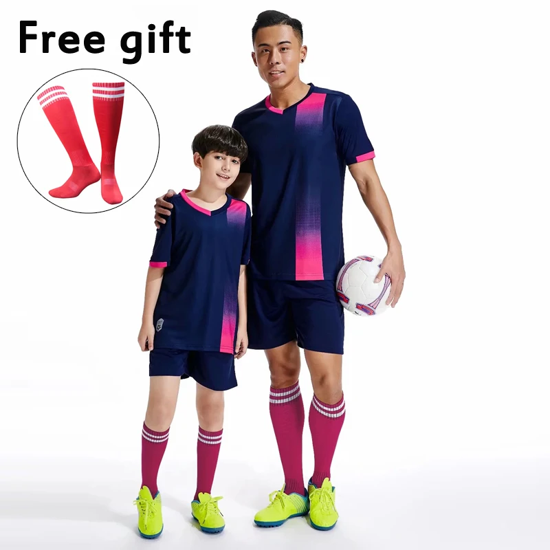 

New Boy Girls Football Sets Custom-Made Soccer Suits For Adults Football Jerseys Tracksuit Kits Soccer Running Training Clothes