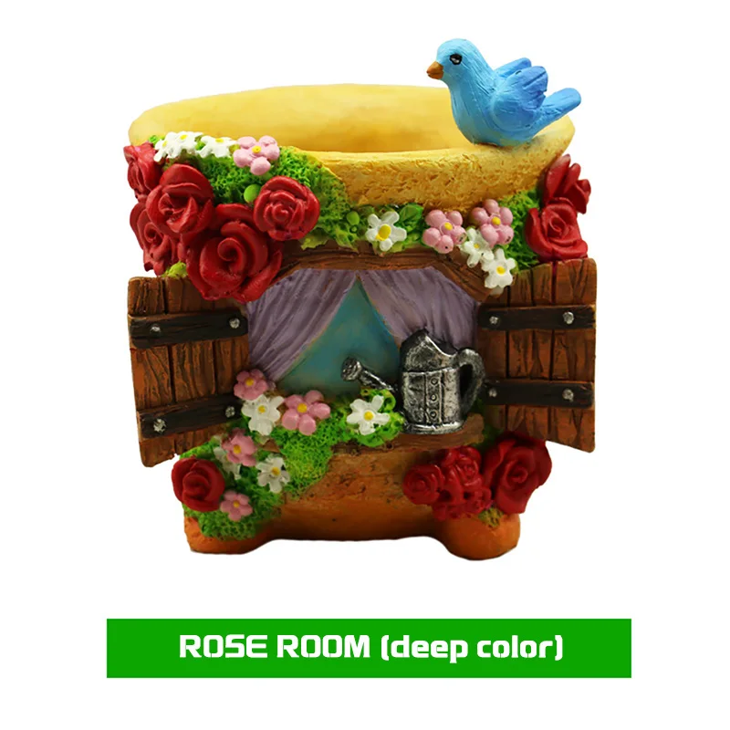 rose deep Креативные смолы ананаса грибы цветы горшок семена бонсай Орхидея кактус мох папоротник цветочный кашпо микро пейзаж - Цвет: rose deep