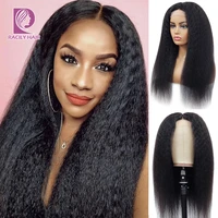 racily hair brazilian kinky straight wig afro human hair closure wigs for black women ombre 4x4 lace closure wig with baby hair
