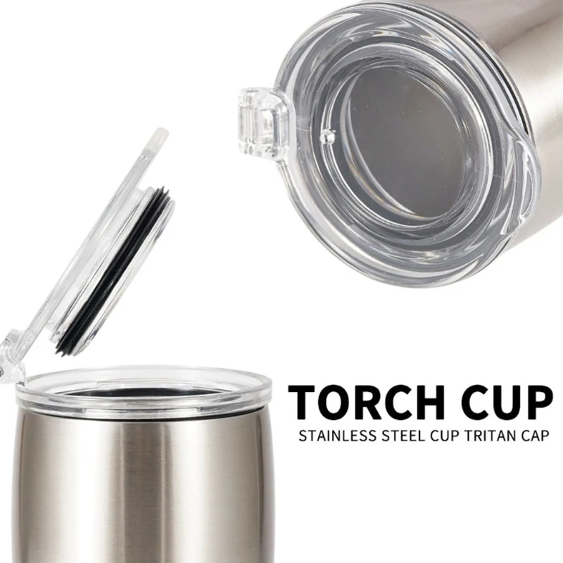 

Outdoor Thermos Cup Double-layer Vacuum Flask with Lid Stainless Steel Portable Insulated Water Bottle Home School Office Travel