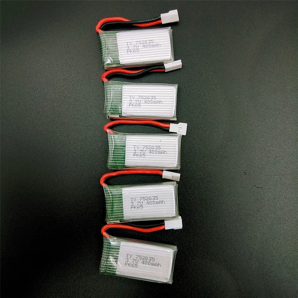 

1S Lipo Battery 3.7V 400mAh 30C for H31 H43hw 2.4G 4CH 6Axis RC Quadcopter Drone Frame Kit Helicopter Toy Part