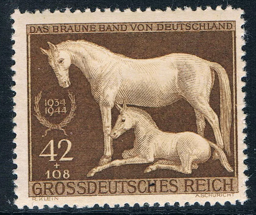 

1Pcs/Set New Germany Post Stamp 1944 White Horse Race Engraving Stamps MNH