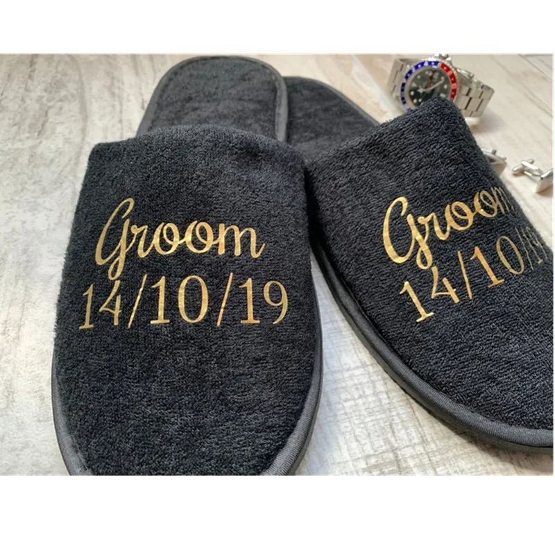 Персонализированные Роскошные золотистые мужские шлепанцы Шлепанцы для лучшего