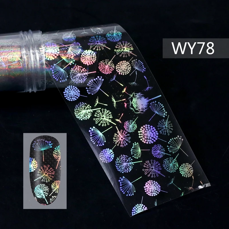 Y78 Nail Foils 1 шт. голографические наклейки-лак для ногтей Переводные Звездные полоски наклейки для дизайна ногтей смешанные узоры ползунки для хобби ногтевой дизайн - Цвет: Y78 Nail Foils