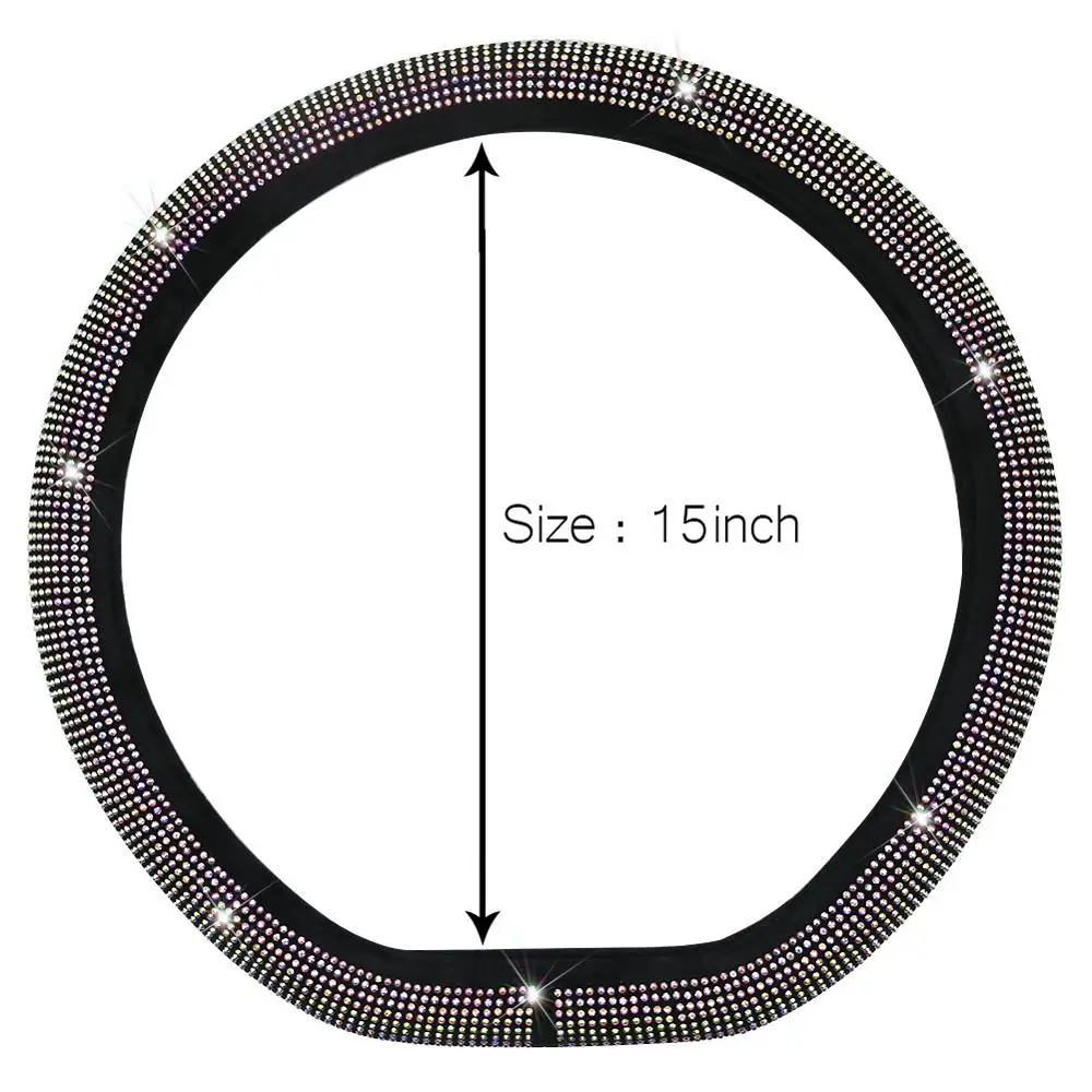 Чехлы рулевого колеса автомобиля Стразы с плоским дном D-образной формы для Volkswagen