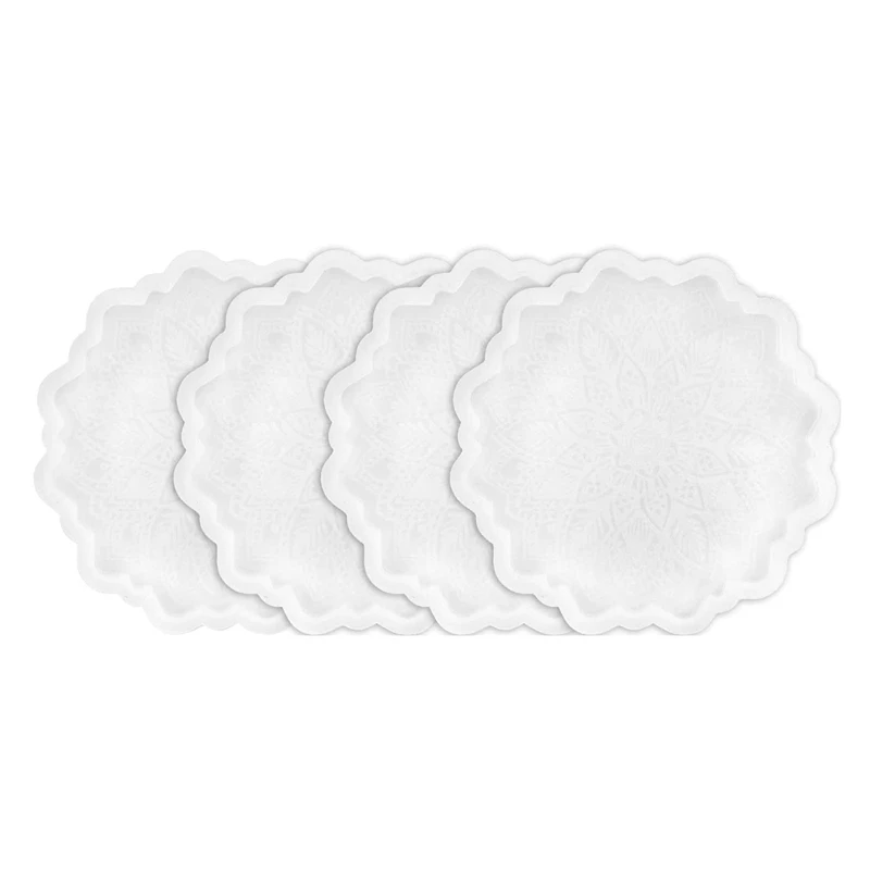 

Flower Coaster Molds for Resin Casting,4PCS Silicone Epoxy Coaster Mold for Making Faux Agate Coasters DIY Craft