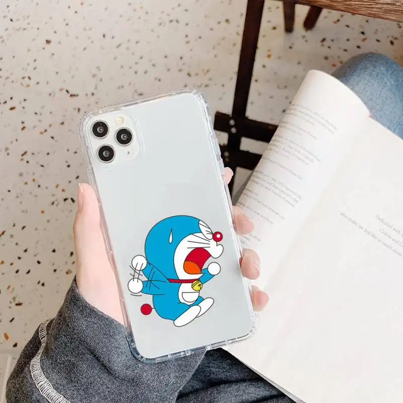 

Anime Doraemon Phone Case Transparent for iPhone 11 12 mini pro XS MAX 8 7 6 6S Plus X 5S SE 2020 XR