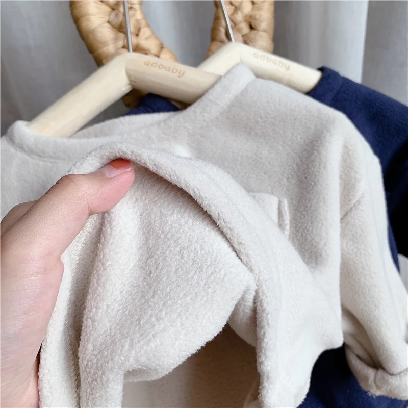 

new children clothing winter 2020 girls lambs wool fleece Korea thick warm sweatshirt kid top