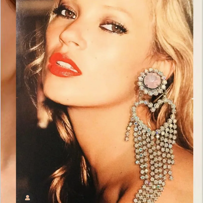 Женские серьги подвески сверкающие стразы эффектные украшения для