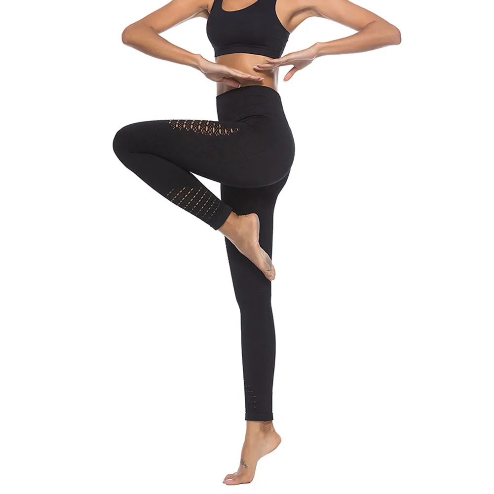 

Women Fitness Out Tights High Waist Seamless Squats Pants Double Neckline Yoga Sport Thin Leggings