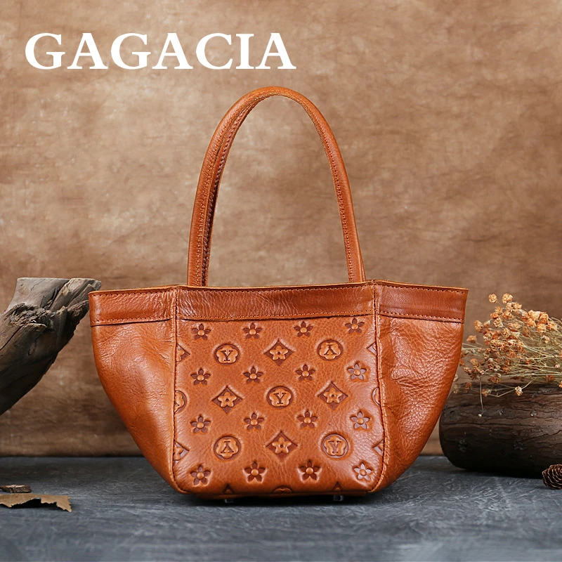 

GAGACIA 2022 New Fashion Handbag Leather Women's Bag Embossed Wing Bag Ladies Trapeze Bag Large Capacity 4 Color Travel Totebags