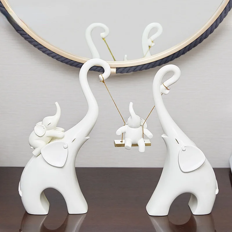 

Куклы Семейные, украшения в виде милых слонов, креативные животные, аксессуары для украшения дома, свадебные подарки для пар