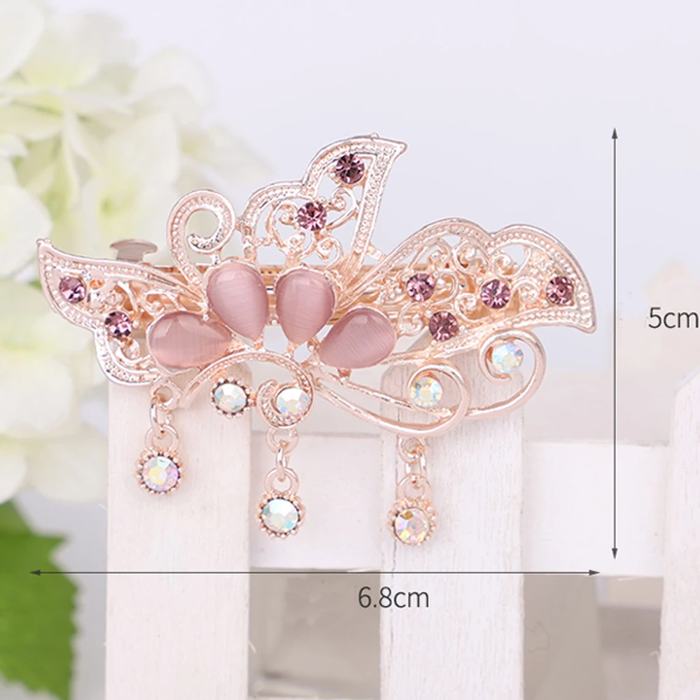 1 шт. корейский заколка в виде бантика Для женщин горный хрусталь Клипсы из сплава