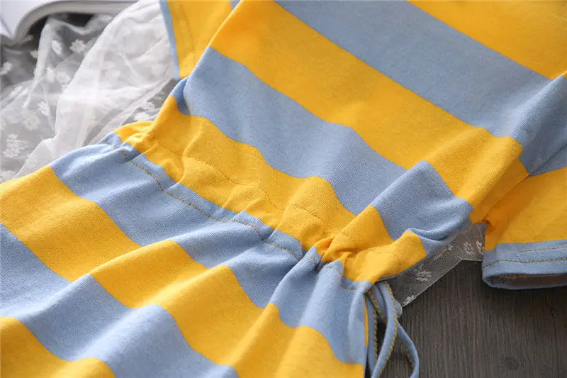 Summer Girl Dress For Girls Striped Cotton Casual Style Teenage Kids Clothes 6 7 8 10 12 13 Year | Детская одежда и обувь
