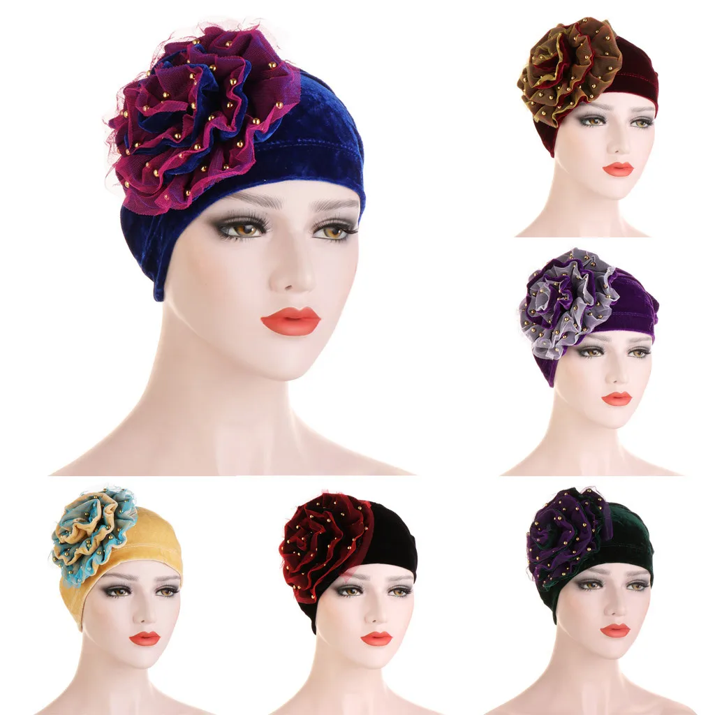 Одноцветная шляпа Женская жемчужная бисероплетенная Цветочная индийские шляпы