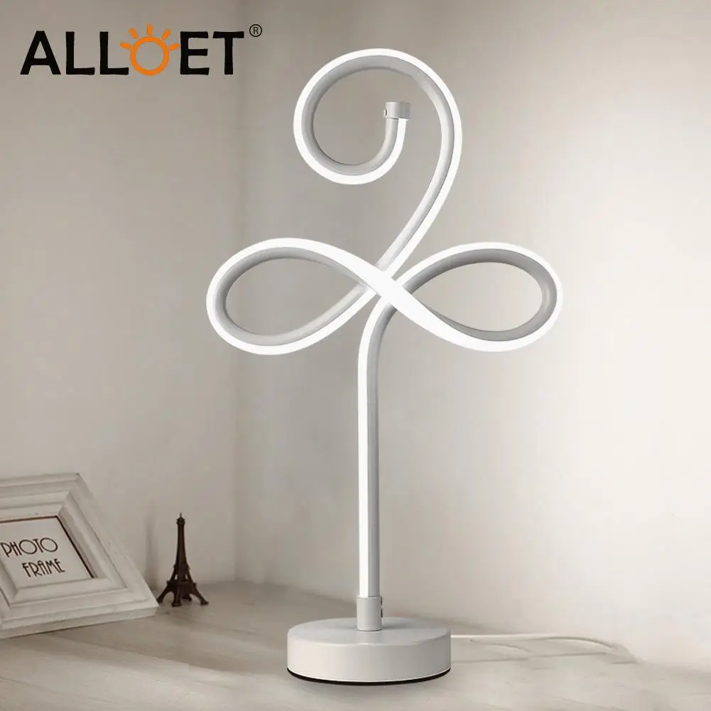 

Acrylic Table Lamp Spiral Modern Minimalist LED Curved Strip Design Night Light Living Room Bedroom Bedside Decoration