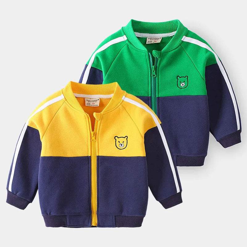

Куртка для маленьких мальчиков, демисезонная бейсбольная форма для детей, милые цветные блокирующие пальто для мальчиков, детская спортивн...