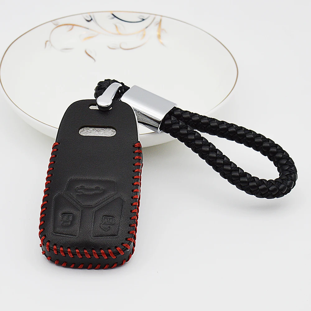 Чехол для автомобильного ключа Audi A4L A4 B9 B8 Q5 Q7 TT TTS 8S 2017 тканый брелок с 3 кнопками