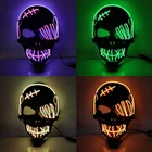 Светодиодный ная светильник ка для Хэллоуина, страшная маска, светящаяся в темноте, маска черепа, реквизит для Хэллоуина