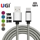 Кабель UGI для быстрой зарядки, зарядный кабель USB Type-C в алюминиевой оплетке для Samsung, 1 м, 2 м, 3 м