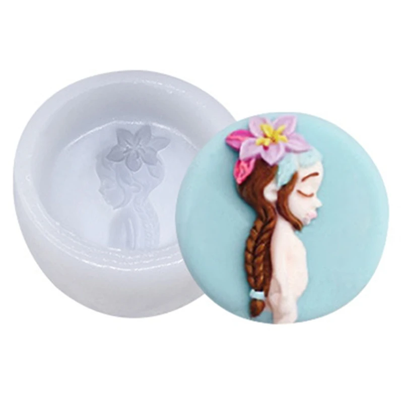 

R58E 3D Girl Silicone Mold for Baking Cake Candy Fondant Mould Chocolate Decorating Soap Candle Epoxy Making