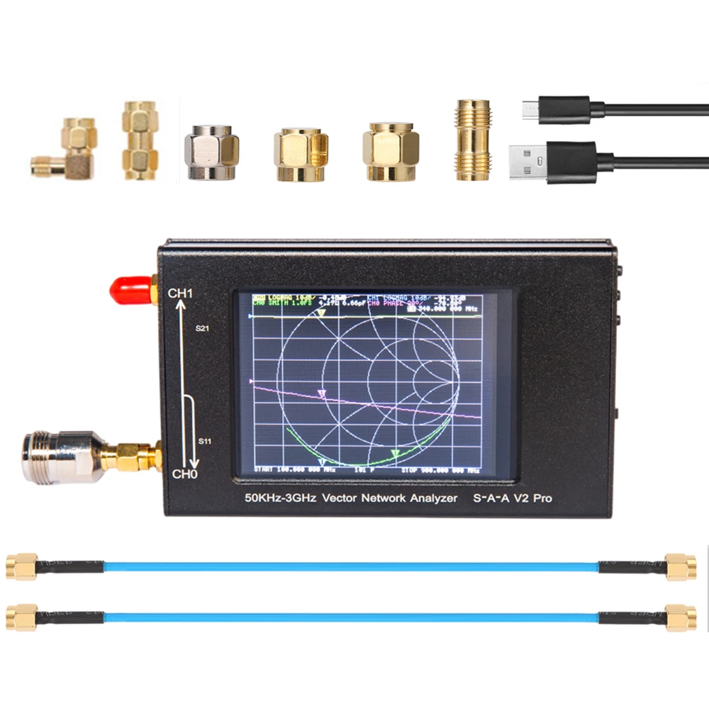 Новый 3 2 4 0 дюймов Дисплей ГГц NanoVNA V2 Pro вектор сетевой анализатор HF VHF UHF антенны 2000