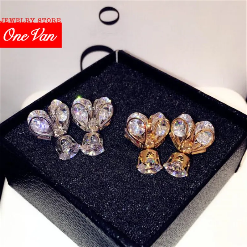 

OneVan Fashion new Korean earrings with zircon sparkle temperament firefly earrings earrings earrings for women