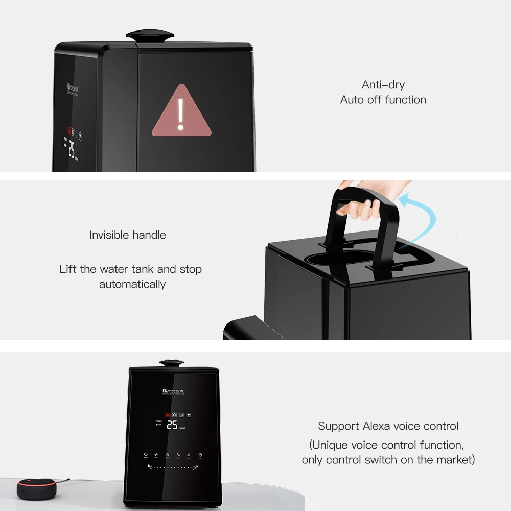 Увлажнитель воздуха Proscenic 808C для спальни 5 3 л управление через приложение и Alexa