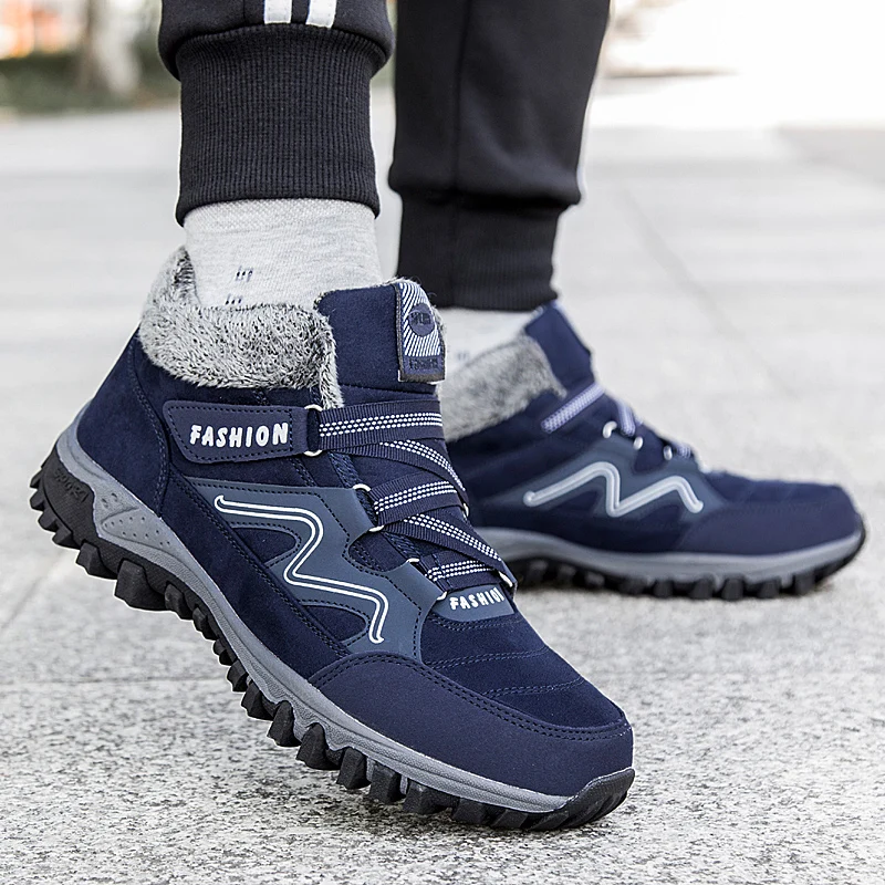 Новые мужские ботинки зимние плюшевые водонепроницаемые женские теплые
