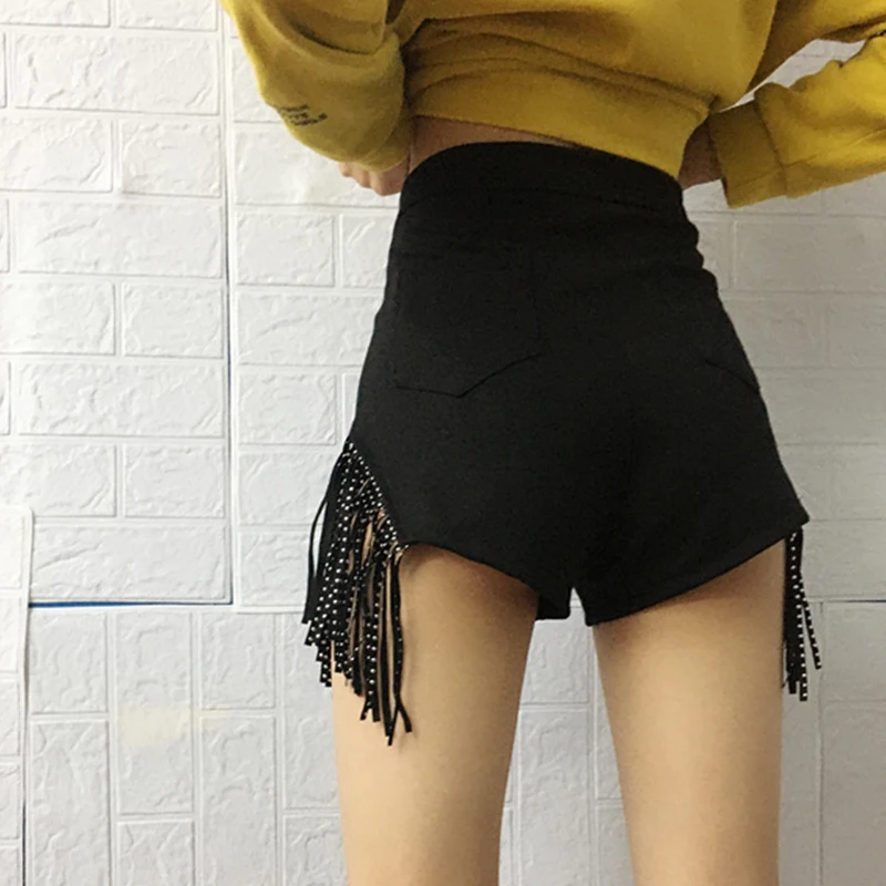 New Pole Dance Clothing Black Shorts Rhinestone Fringes Pants Nightclub Stage Female GOGO Costume Jazz VDB2206 |