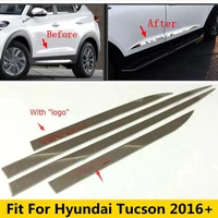 yimaautotrims side door molding body strip streamer lid molding cover trim 4 pcs fit for hyundai tucson 2016 2020 exterior kit