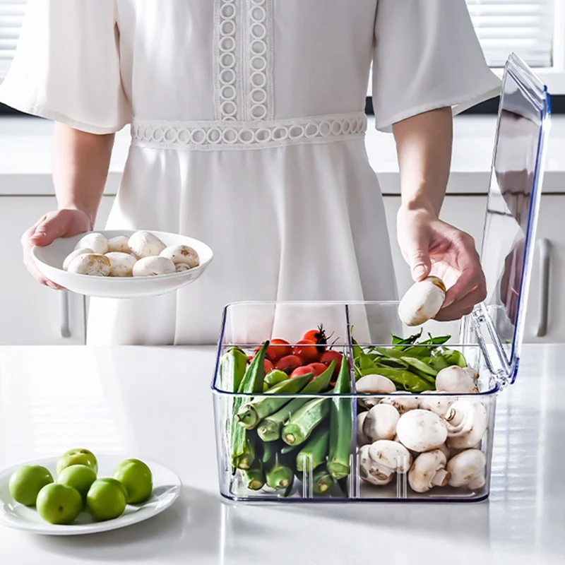 

Food Storage Box Refrigerator Storage Kitchen Plastic PET Box Fridge Storage Container Kitchen Items ContainersA