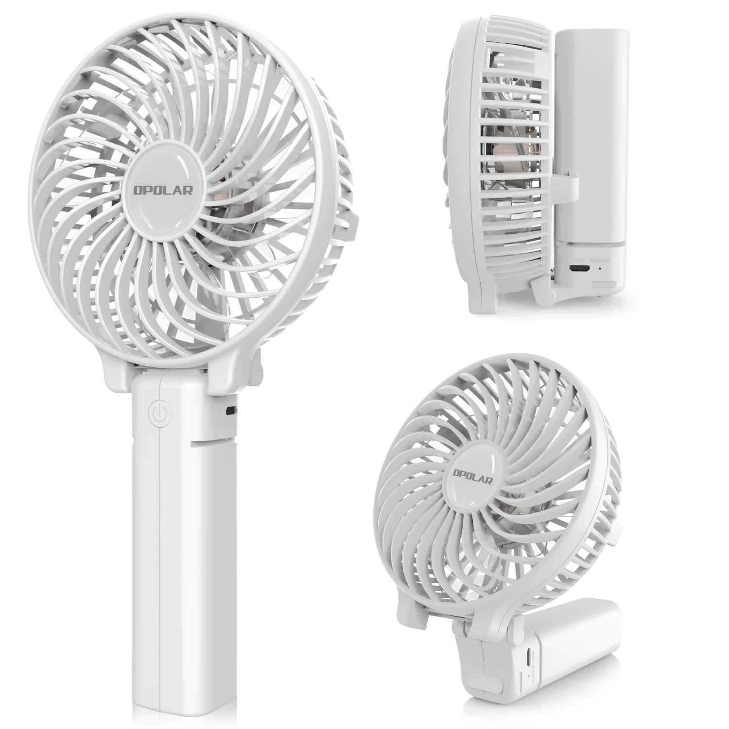 

Opolar Portable Handheld Fan USB Rechargeable Fan Clip on Fan 2200mAh 3 Speeds 180° Rotation for Home Office Travel
