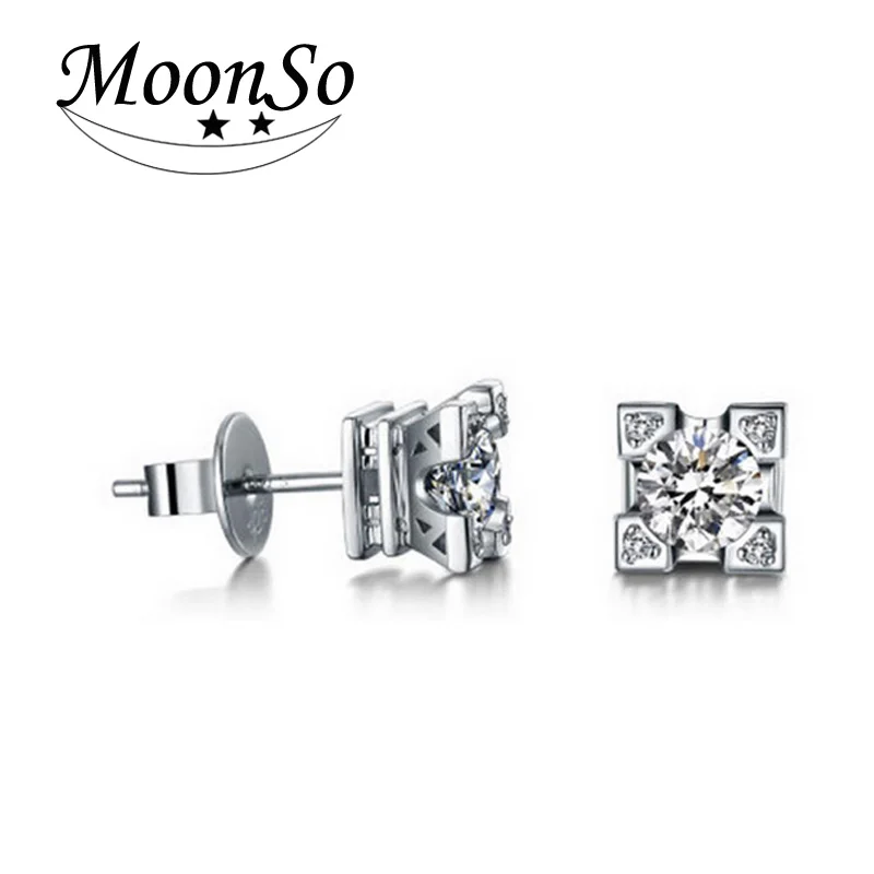 Серьги-гвоздики серебряные с цирконом и изображением Эйфелевой башни | Украшения