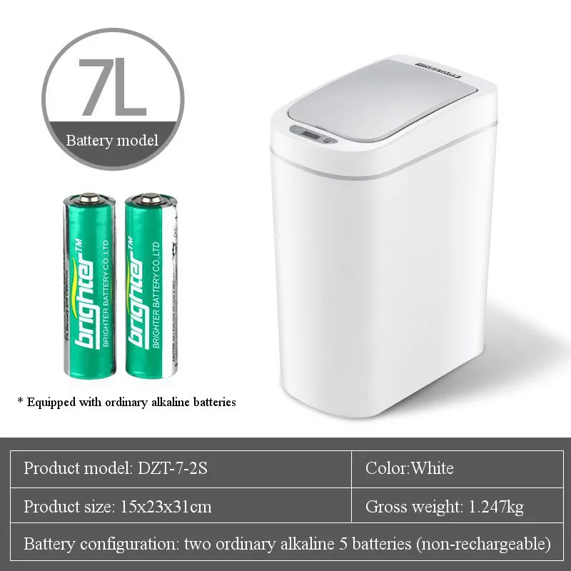 

7L Smart Trash Can Automatic Induction Dustbin Infrared Sensor Waste Bin For Kitchen Bath Home Intelligent Electric Garbage Bin