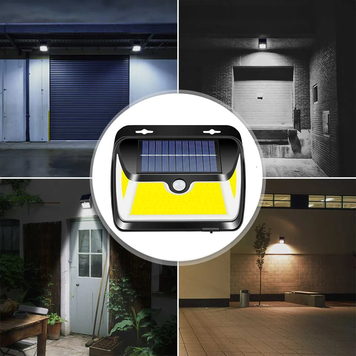 

New 163 LEDs Solar Power Light COB Smart Motion Sensor Wall Lamp IP65 Waterproof Floodlight Garden Street Night Solar Wall Light