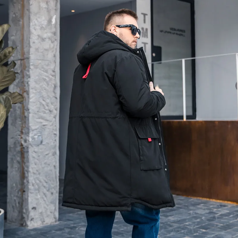 Новинка Зима 2020 мужское длинное пальто из искусственного хлопка модное