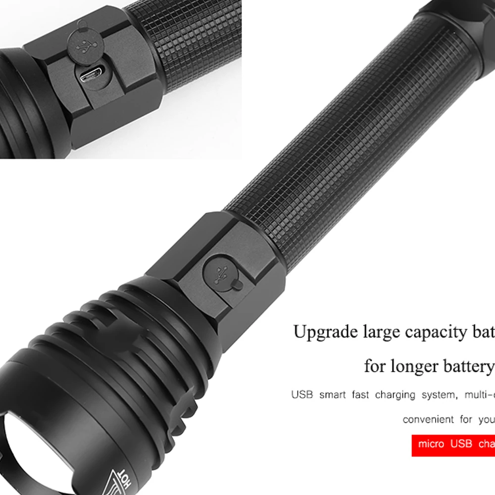 XLamp XHP90 самый мощный Usb масштабируемый светодиодный флэш-светильник Xhp70.2 тактический флэш-светильник фонарь 26650 или 18650 Аккумулятор для охоты