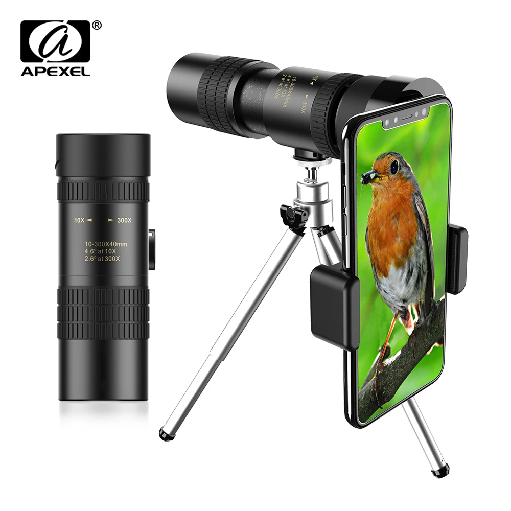 Телескоп APEXEL HD 10-300X40 складной Монокуляр с зумом большой дальности действия для