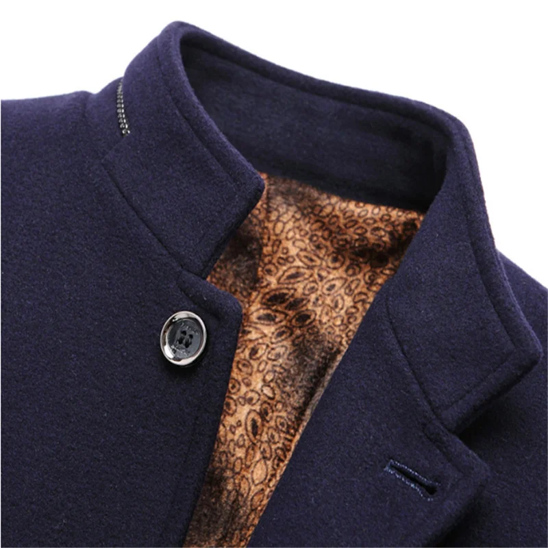Осенне-зимнее шерстяное пальто мужское хлопковое короткое деловое повседневное