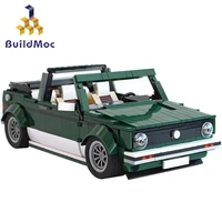 buildmoc high tech mini cabriolet sports building blocks super racing car bricks building blocks classic brand kids diy toys
