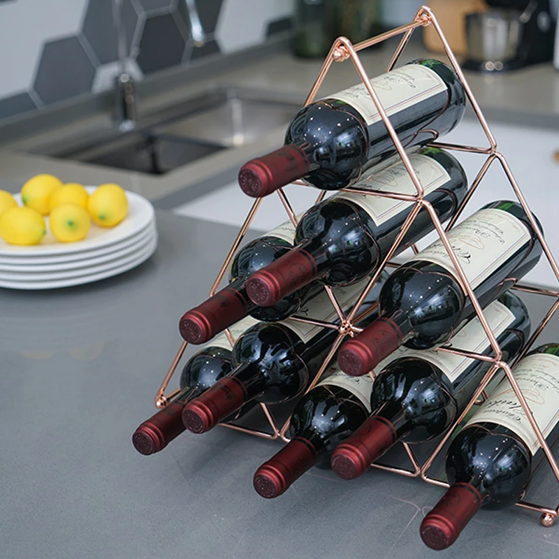 

Wrought Iron European Pyramid Wine Rack Creative Removable Kitchen Display Stand Rack Shelf Organizer Home Decoration Ornaments