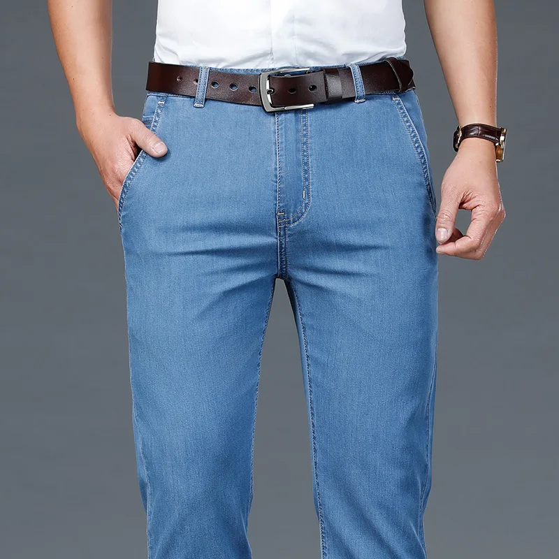 Джинсы мужские тонкие прямые в классическом стиле большого размера 28 29-40 42 на